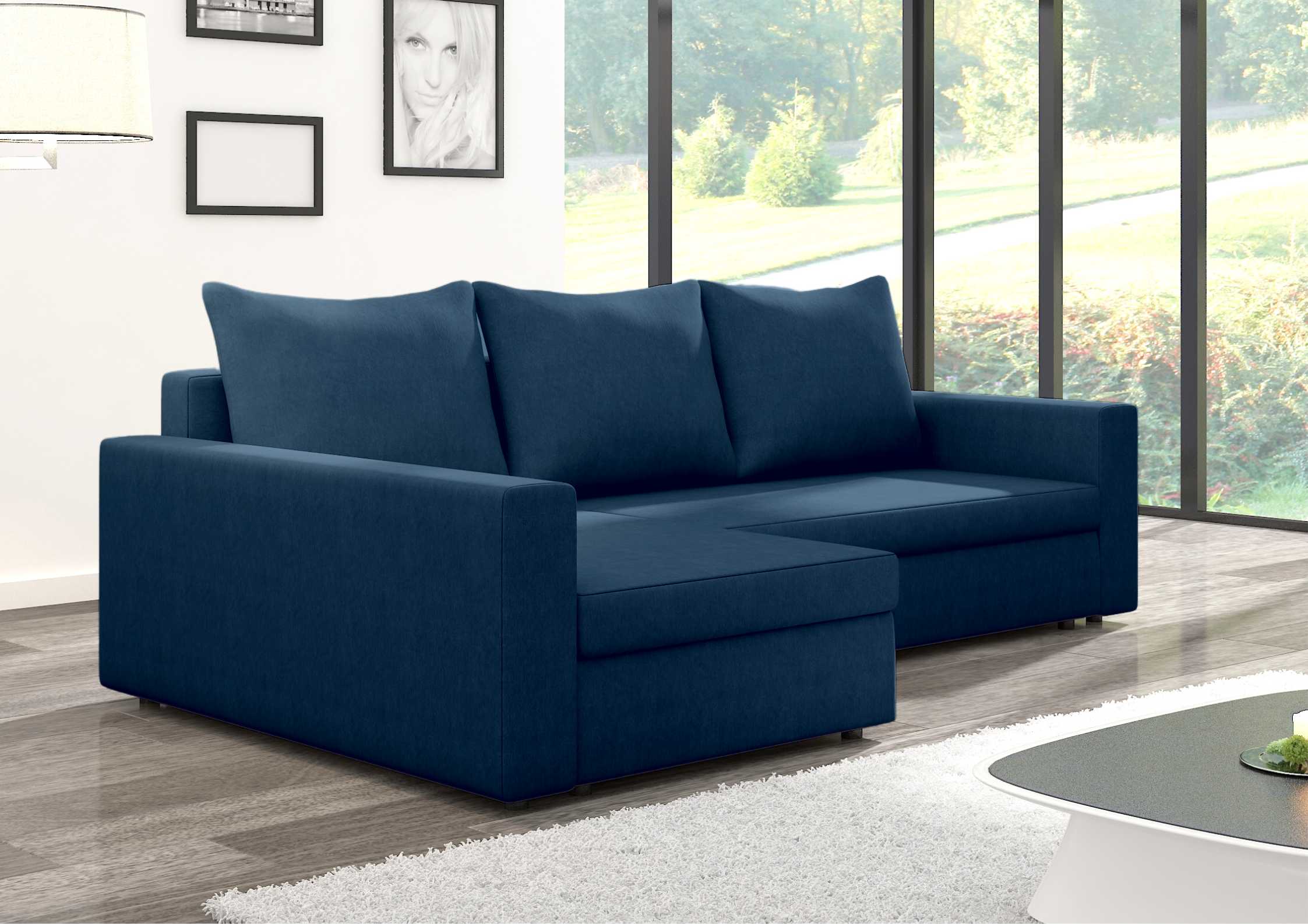 Klasyczny granatowy narożnik rozkładany